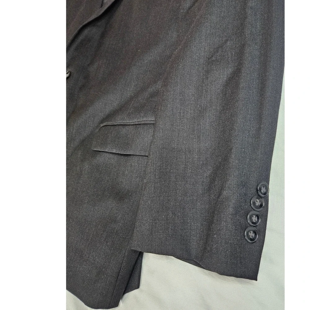 Calvin Klein‎ Mens 48R Blazer Charcoal Gray 100% Wool 2 Button Suit Jacket 48 R